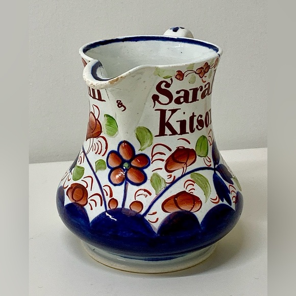 c. 1840 Unrecorded Gaudy Welsh Marriage Jug Inscribed "John & Sarah Kitson" - Picture 2 of 16